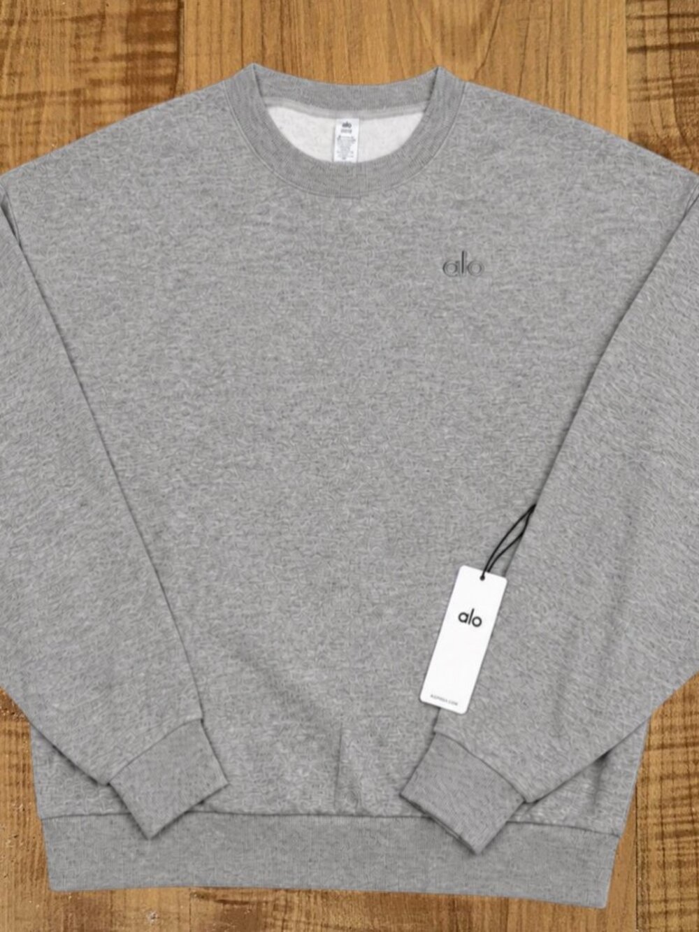 Gray Alo Crew Neck Pullover
